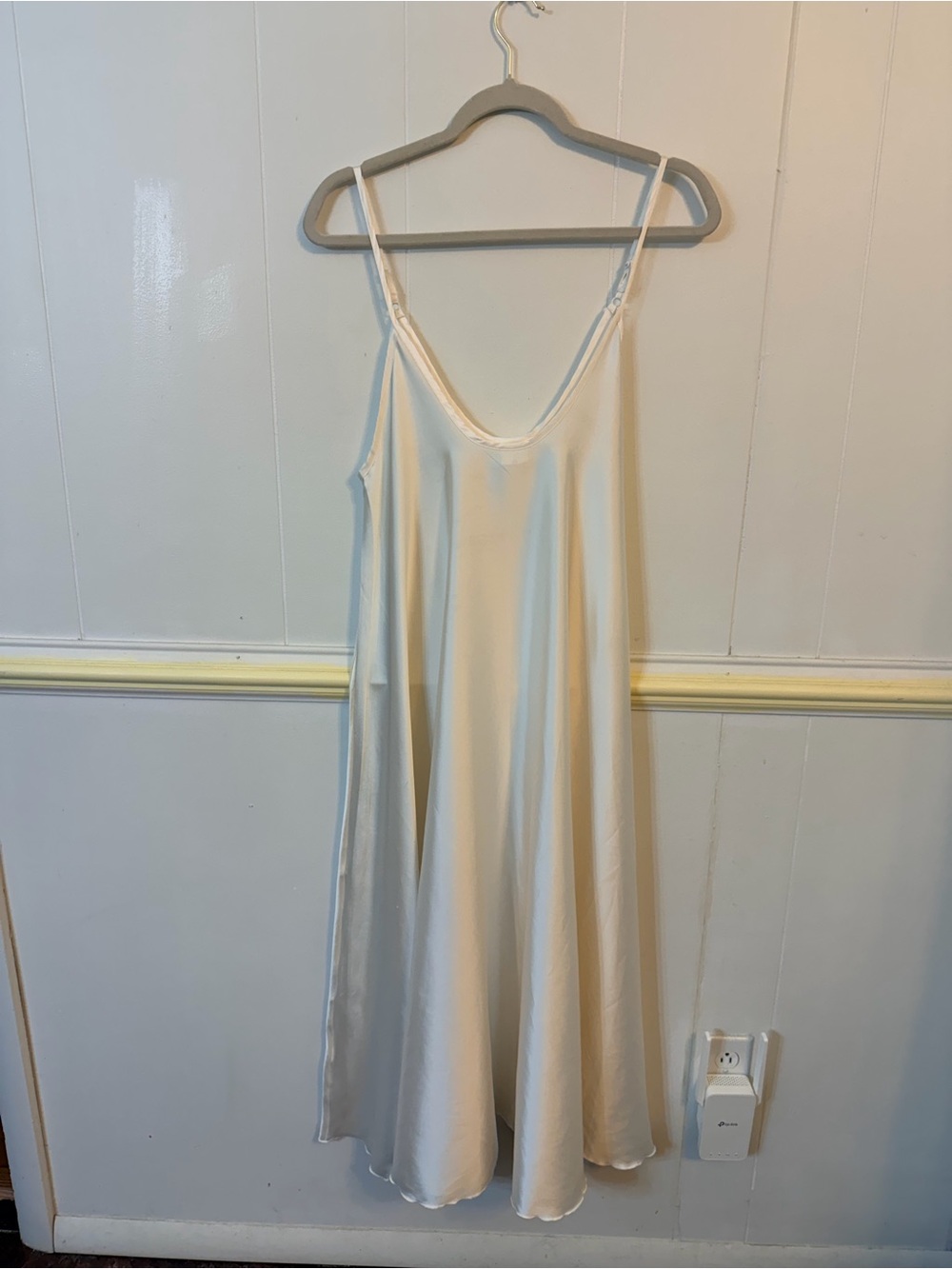 Silk & Salt Ladies Cream Maxi Slip Dress with Adjustable Straps - One Size